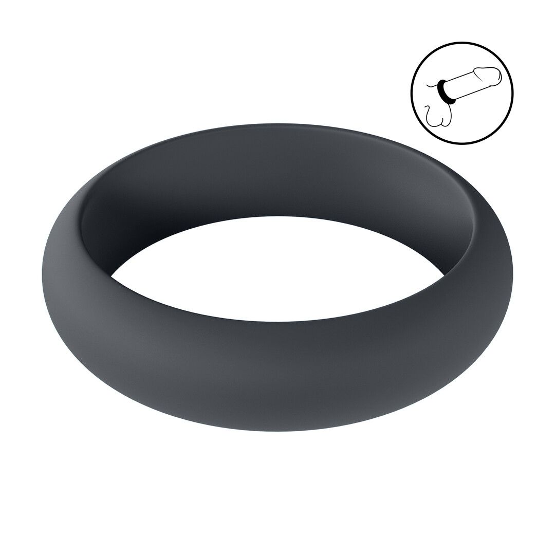 Levelz by shots Wide O Silicone Cockring - M - 35mm - Zwart (8714273061973)