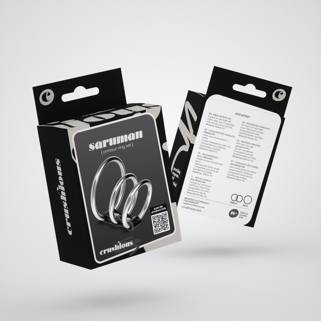 Crushious Saruman - Metalen Cockring Set - Zilver (7403254158849)