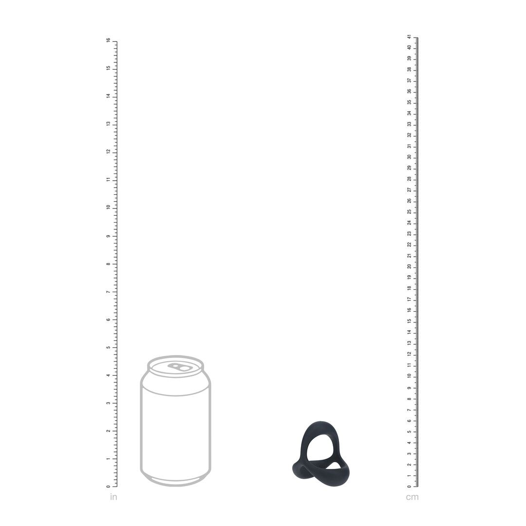 Levelz by shots Tri O Ergo Siliconen Cockring - Zwart (8714273063540)