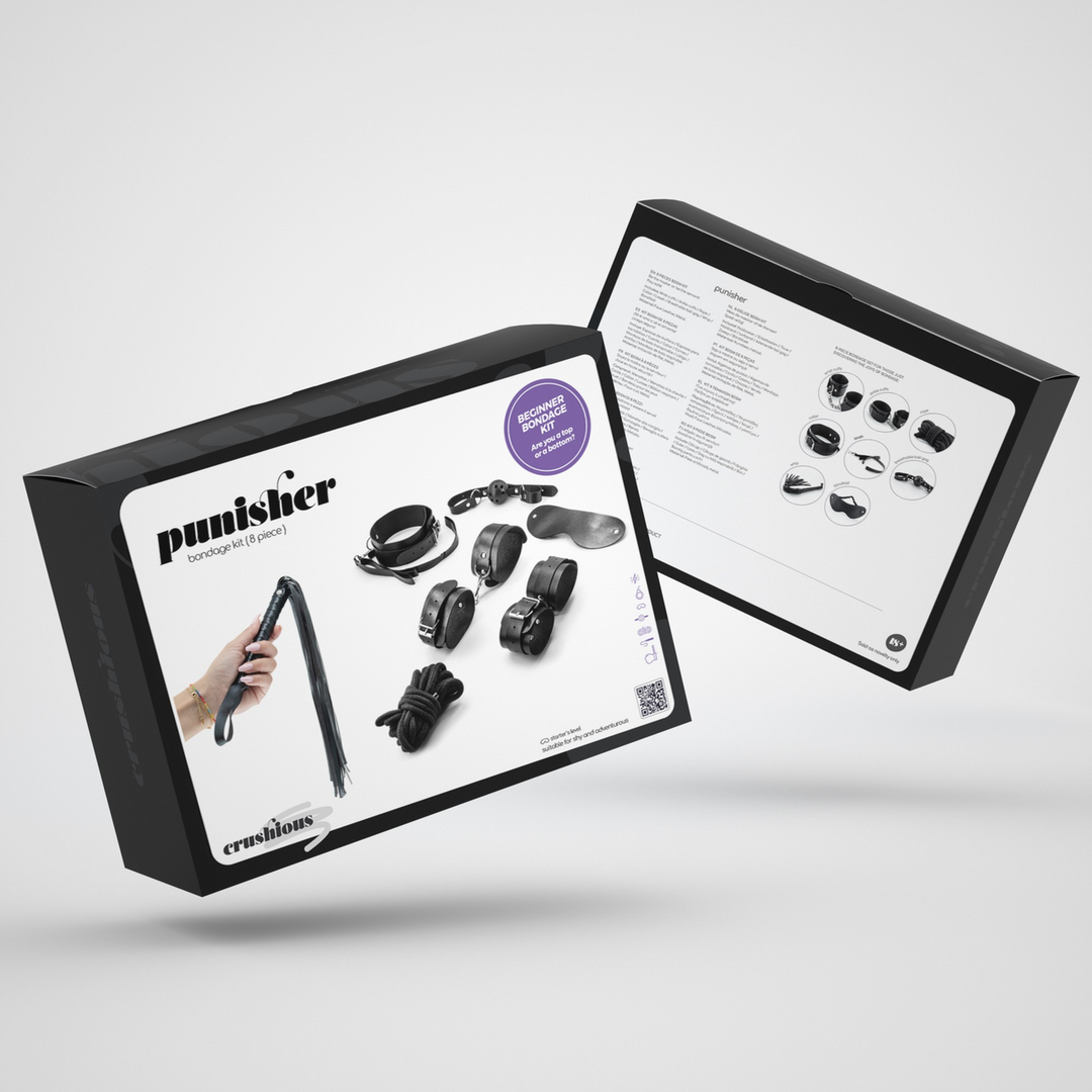 Crushious Punisher - 8-delige Bondage Set - Zwart (799632355434)