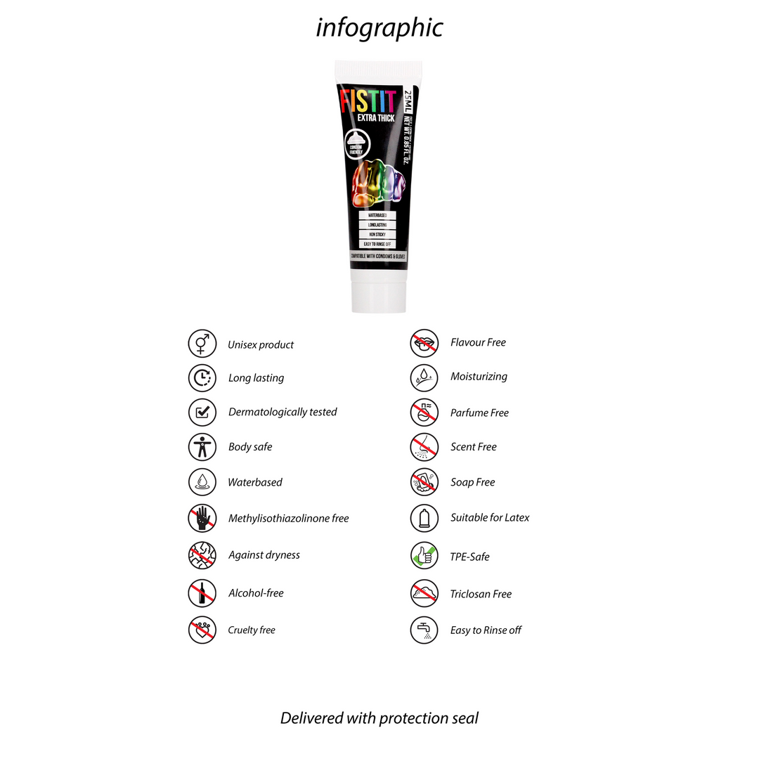 Fist it by shots Extra Dikke Glijmiddel - Rainbow - 0,8 fl oz / 25 ml (8714273936042)