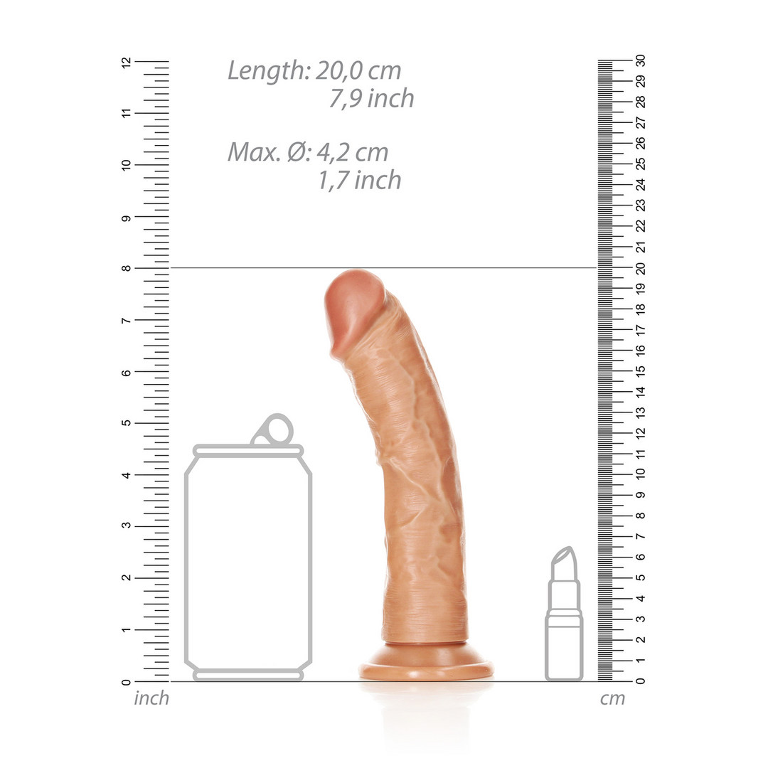 Realrock by shots Gebogen Realistische Dildo met Zuignap - 7 / 18 cm (7423522626634)
