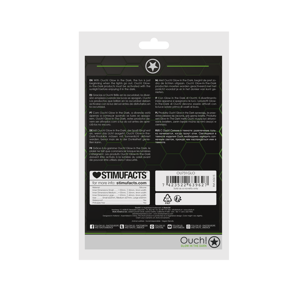 Ouch! by shots Cockring Set - Glow in the Dark - 3 Stuks (7423522639627)