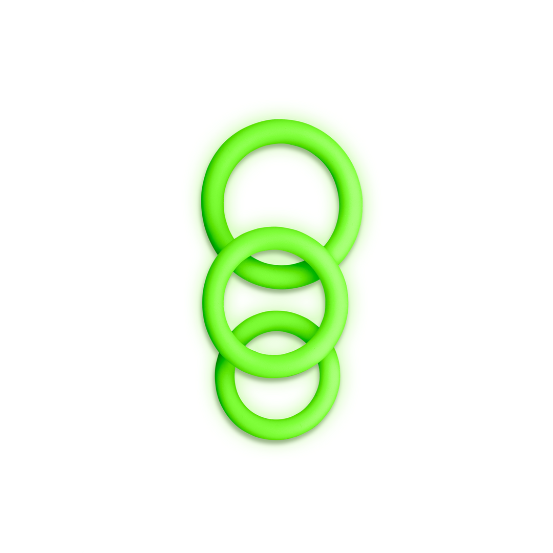 Ouch! by shots Cockring Set - Glow in the Dark - 3 Stuks (7423522639627)
