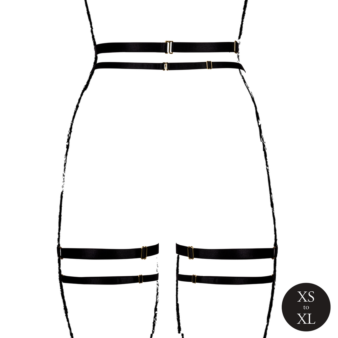 Le désir by shots Jarretelgordel met dubbele bandjes en verstelbare bandjes - Zwart (8714273043665)