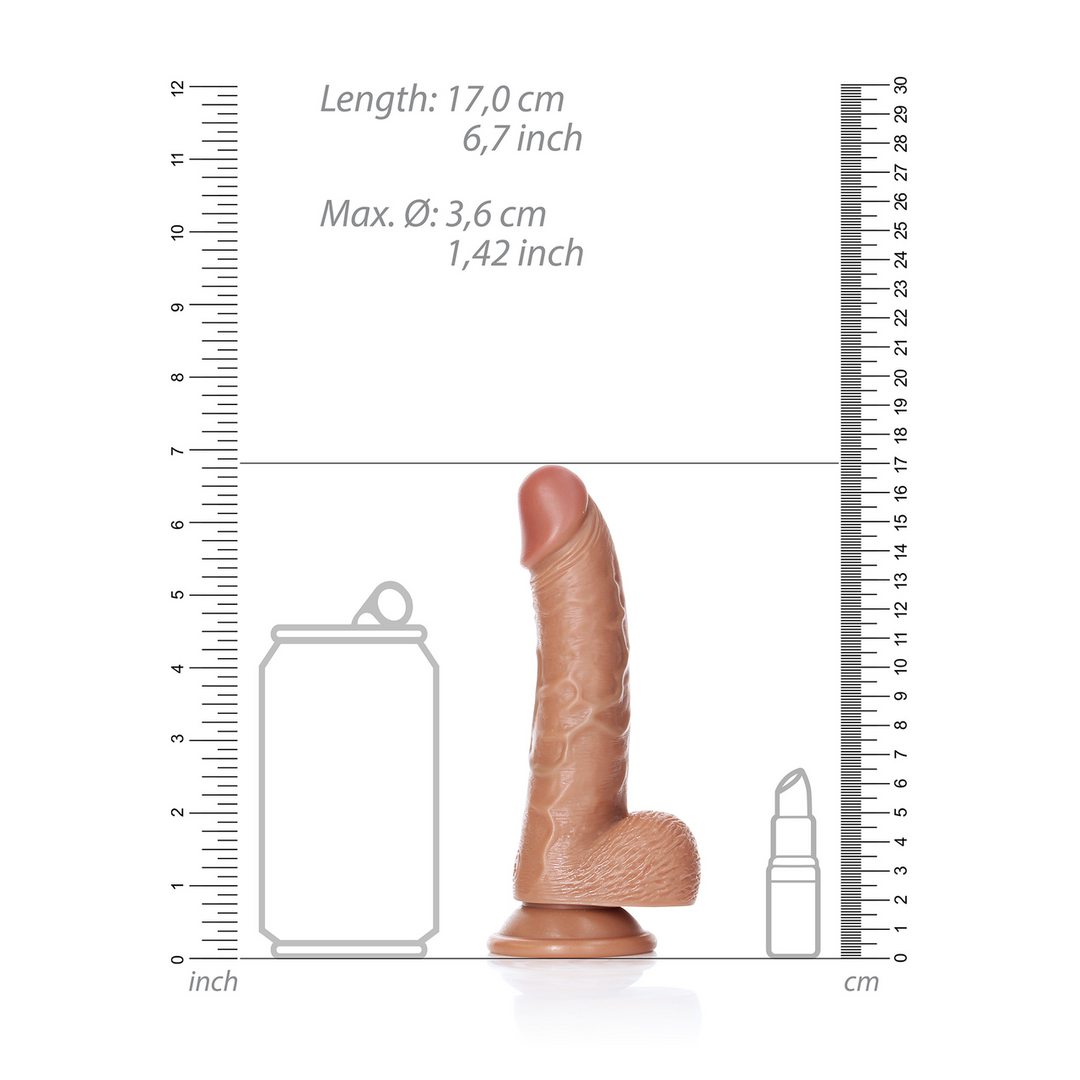 Realrock by shots Gebogen Realistische Dildo met Ballen en Zuignap - 6 / 15,5 cm (7423522627662)