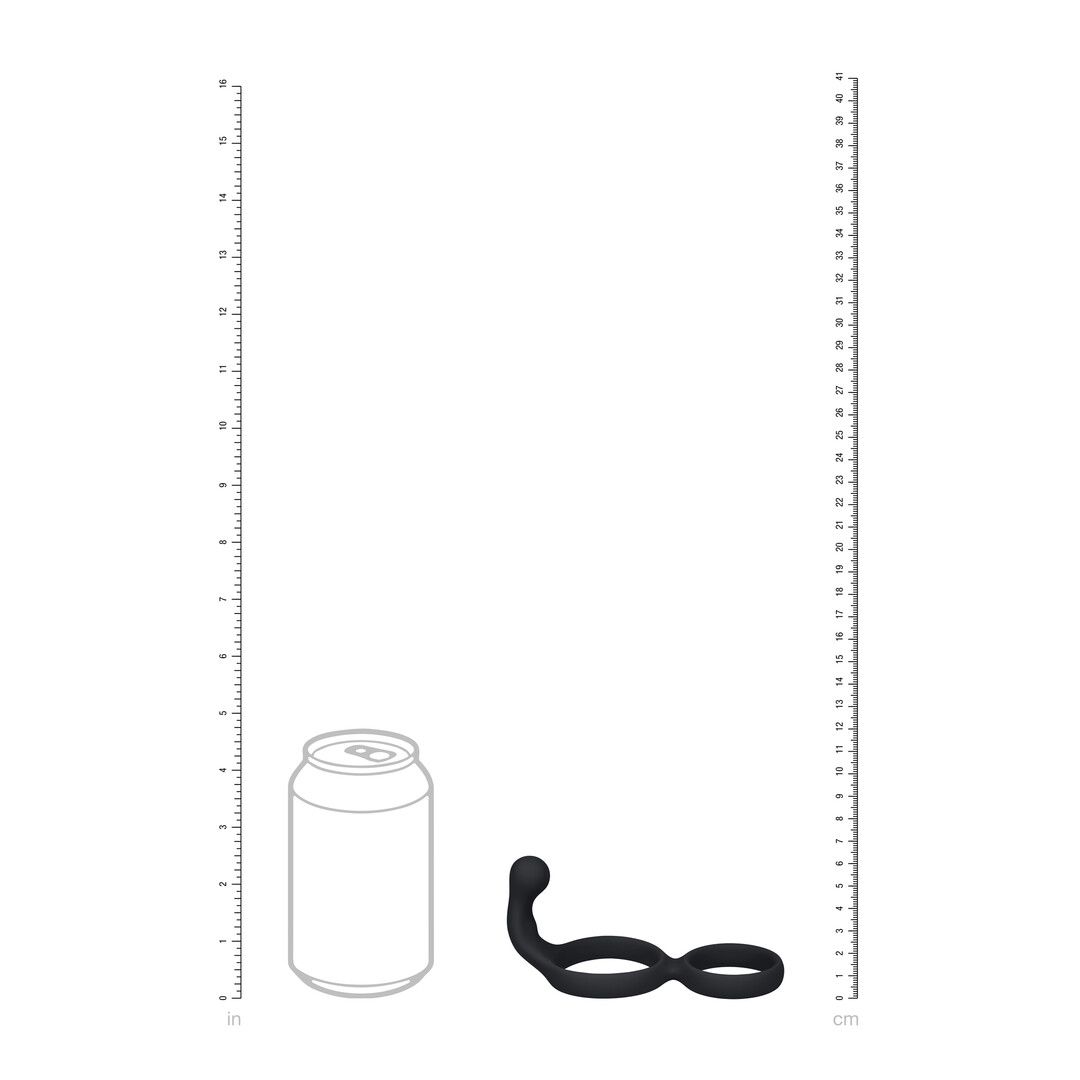 Levelz by shots Siliconen Dubbele Cockring met Anale Stimulator - Zwart (8714273064424)