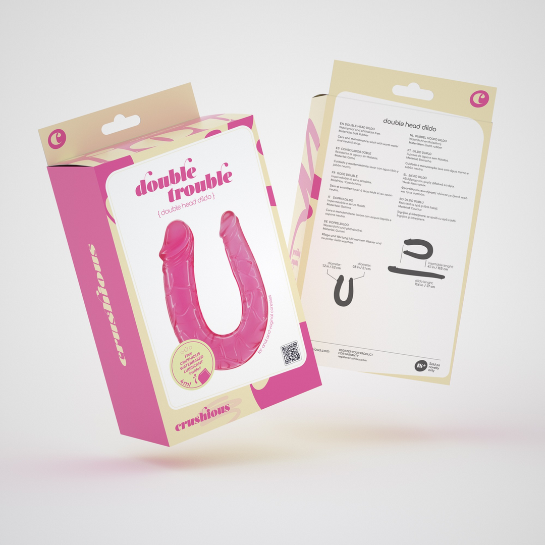 Crushious Dubbele Probleem - Dubbele Dildo - 10,6 / 27 cm - Roze (799632355076)
