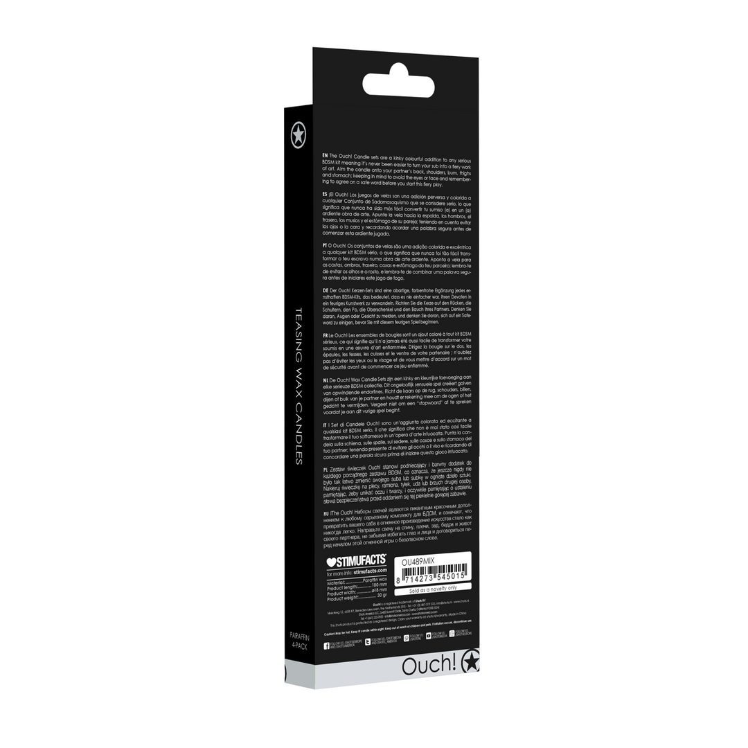 Ouch! by shots Teasing Wax Kaarsen - 4 Stuks - Groot - Multicolor (8714273545015)