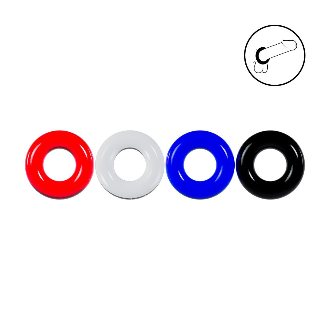 Levelz by shots Cockring Set van 4 - Multicolor (8714273061805)