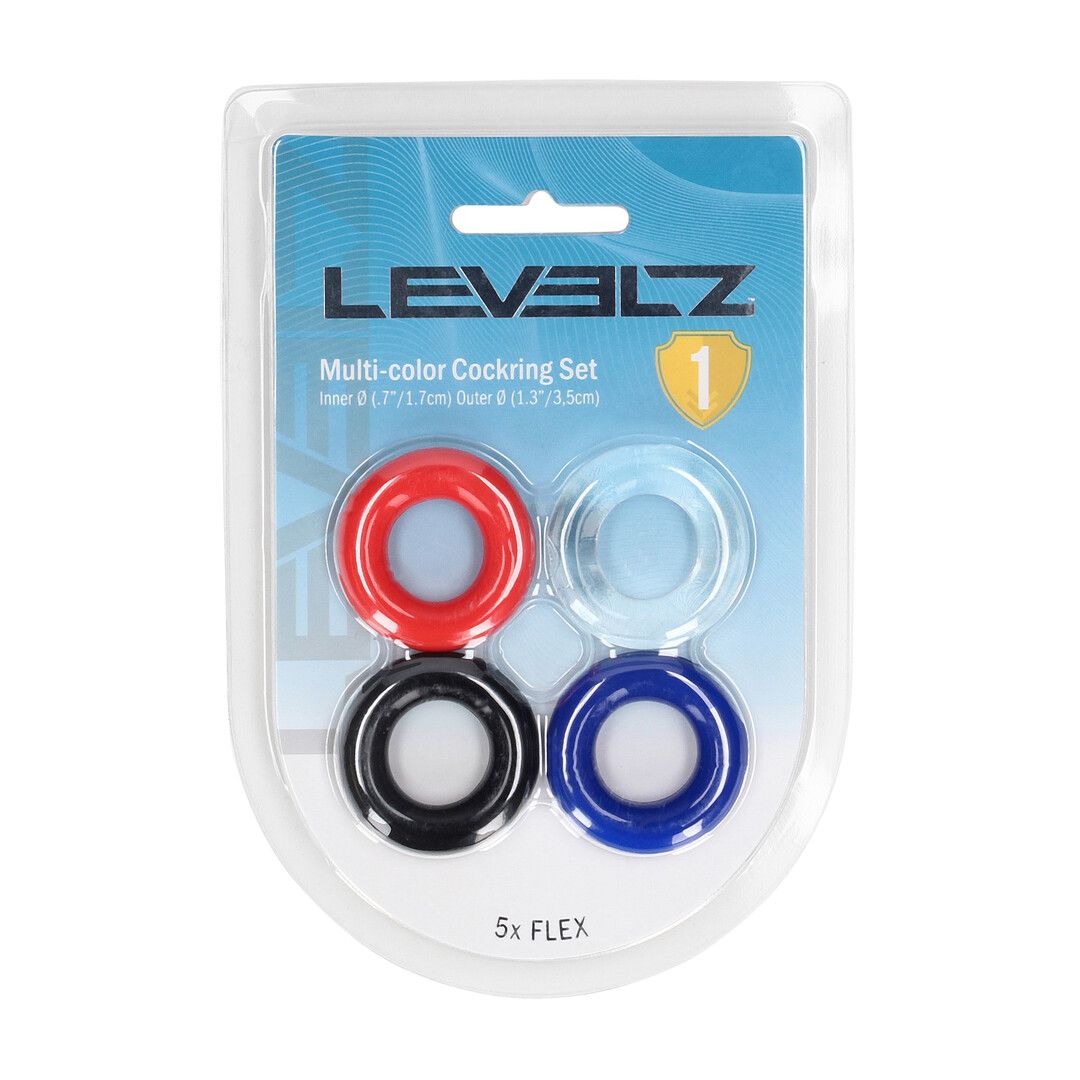 Levelz by shots Cockring Set van 4 - Multicolor (8714273061805)