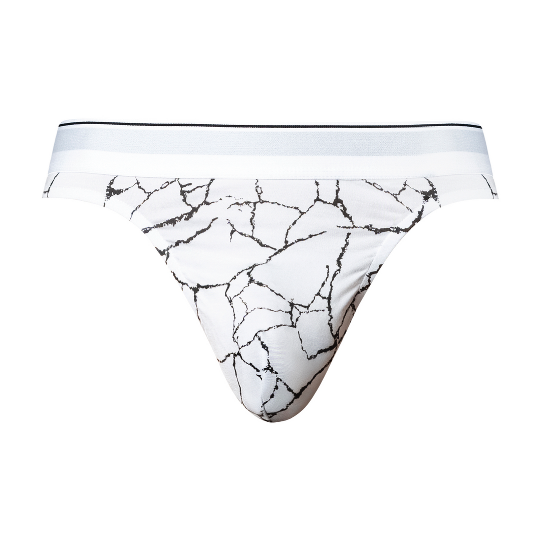 Male power Tanga - S/M - Witte Marmer (845830094801)