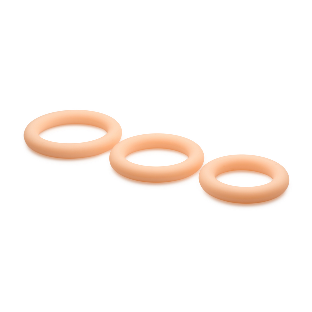 Curve toys Discrete Siliconen Cockring Set - 3 Stuks - Licht (653078944693)