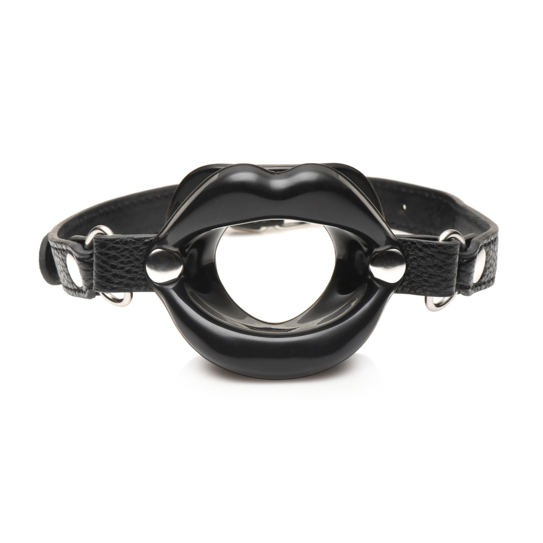 Xr brands Juicy Lips - Siliconen Open Mond Gag - Zwart (848518056573)