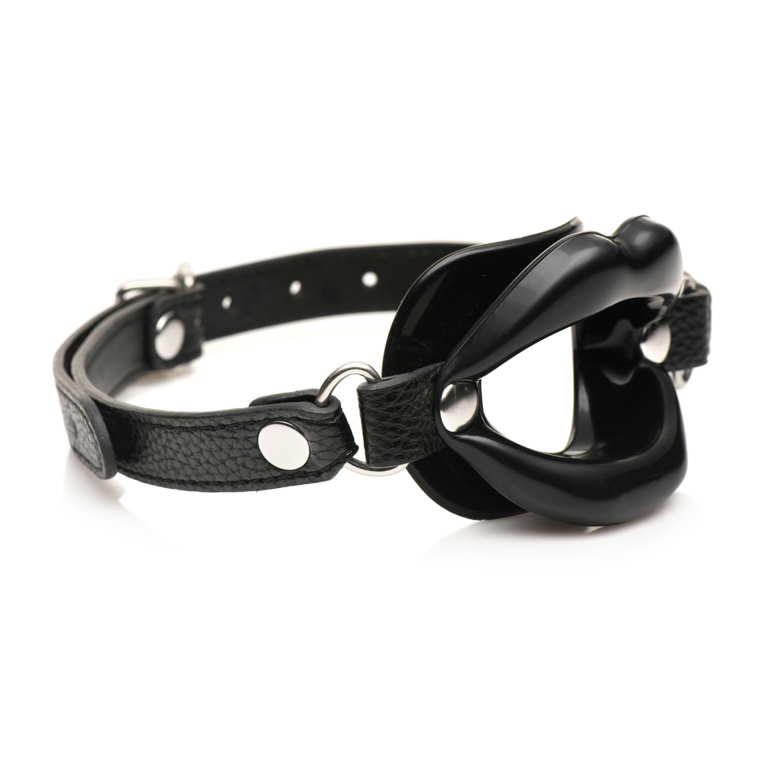 Xr brands Juicy Lips - Siliconen Open Mond Gag - Zwart (848518056573)