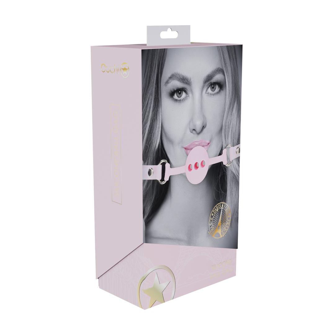 Ouch! by shots Paris Collectie - Siliconen Ball Gag - Roze (8714273056337)