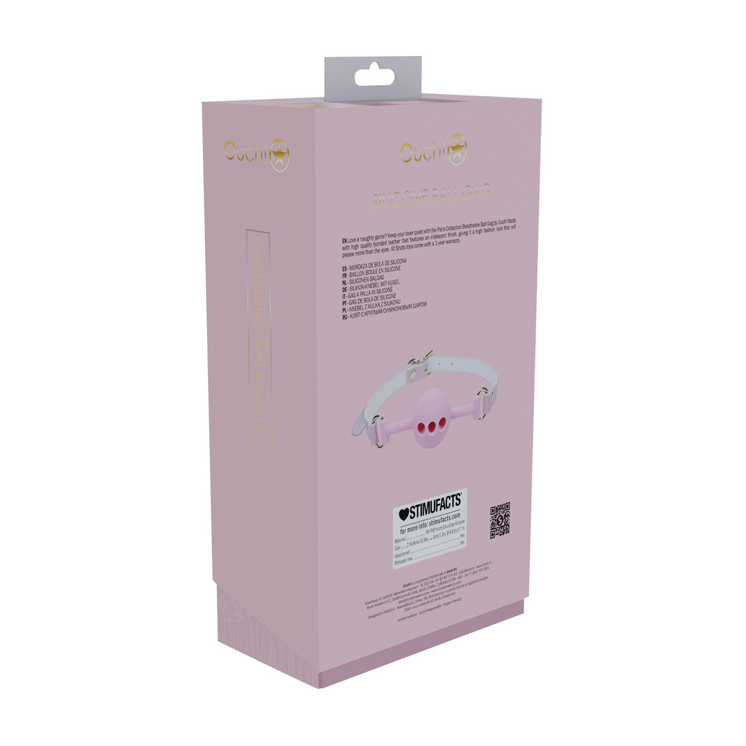 Ouch! by shots Paris Collectie - Siliconen Ball Gag - Roze (8714273056337)