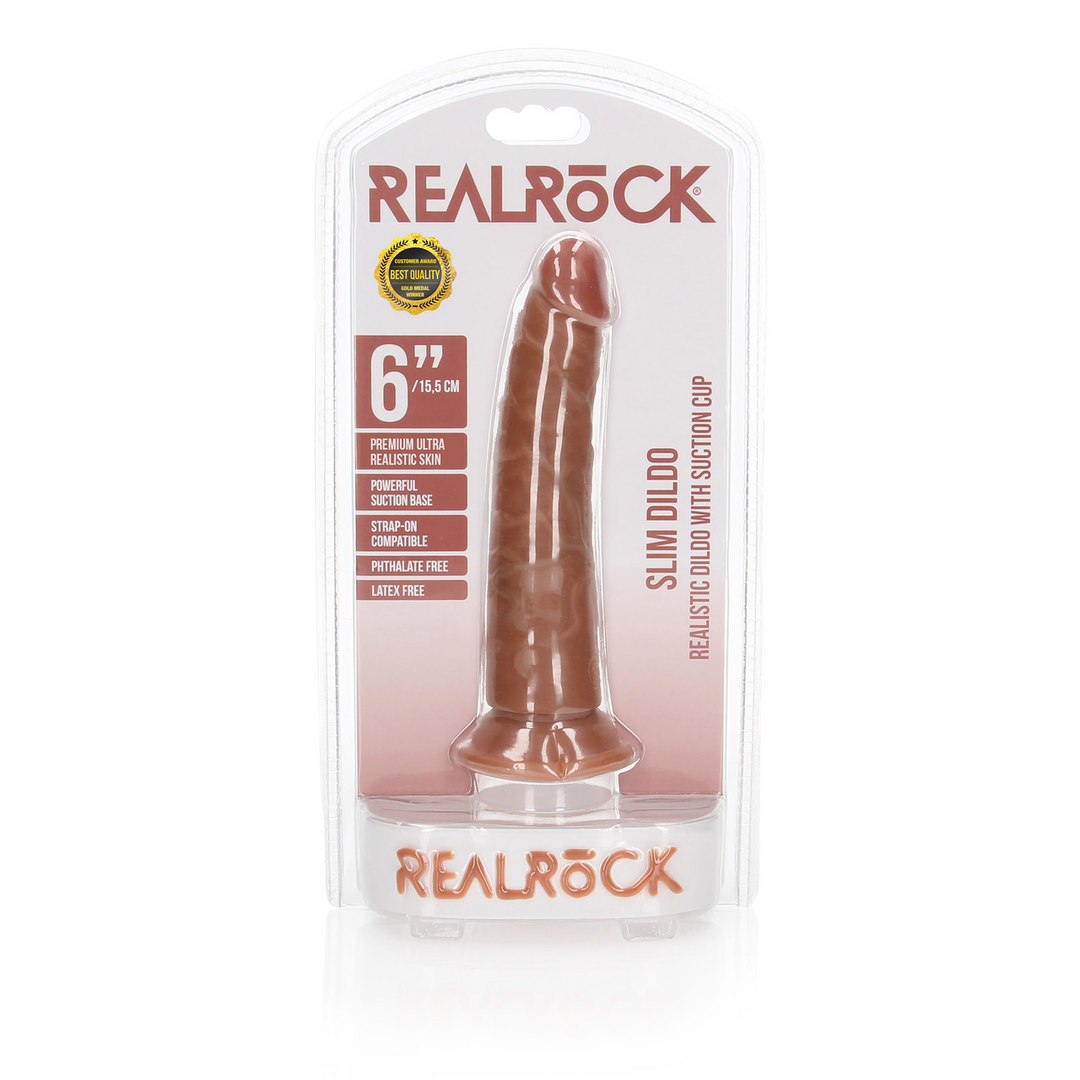 Realrock by shots Slim Realistische Dildo met Zuignap - 6 / 15,5 cm (7423522625613)