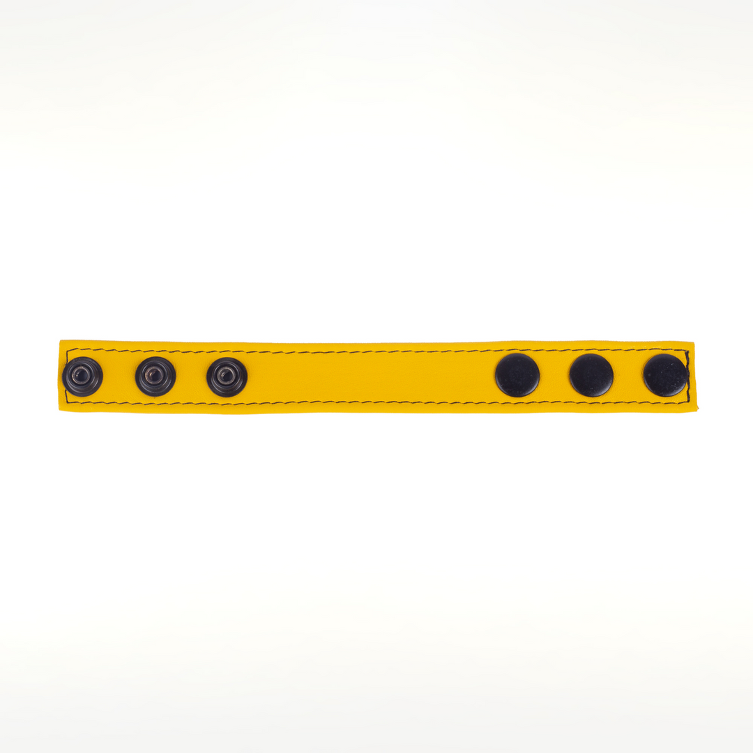 Red leather Cocky - Verstelbare Leren Cockring - Geel (3662811297146)