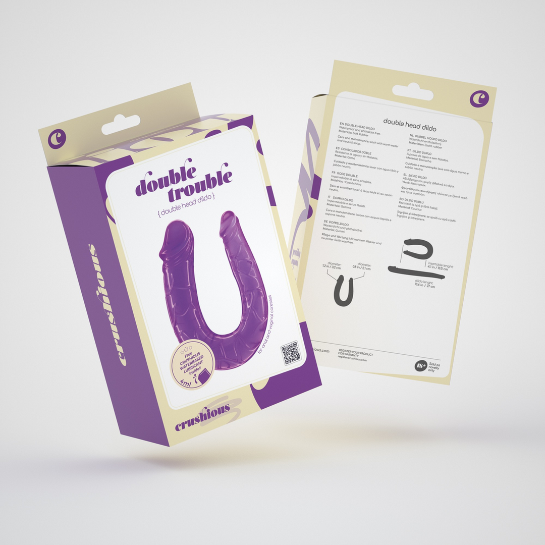 Crushious Double Trouble - Double Dildo - 10,6 / 27 cm - Paars (799632355083)