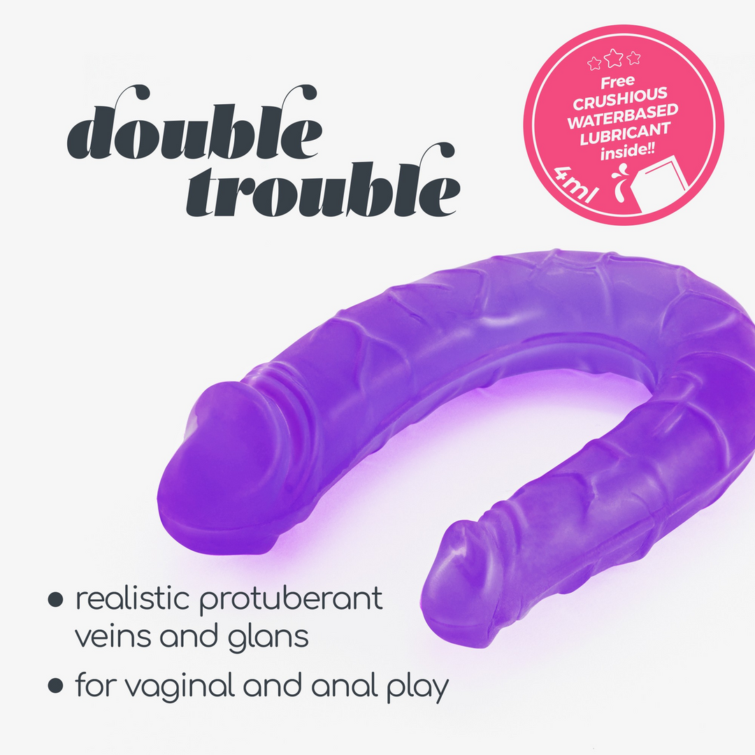 Crushious Double Trouble - Double Dildo - 10,6 / 27 cm - Paars (799632355083)