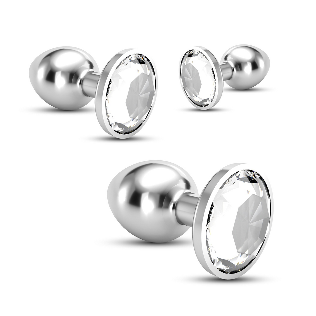 Crushious Bijou - Anal Train Trio - 3 Jewel Plugs - Doorzichtig (799632355496)