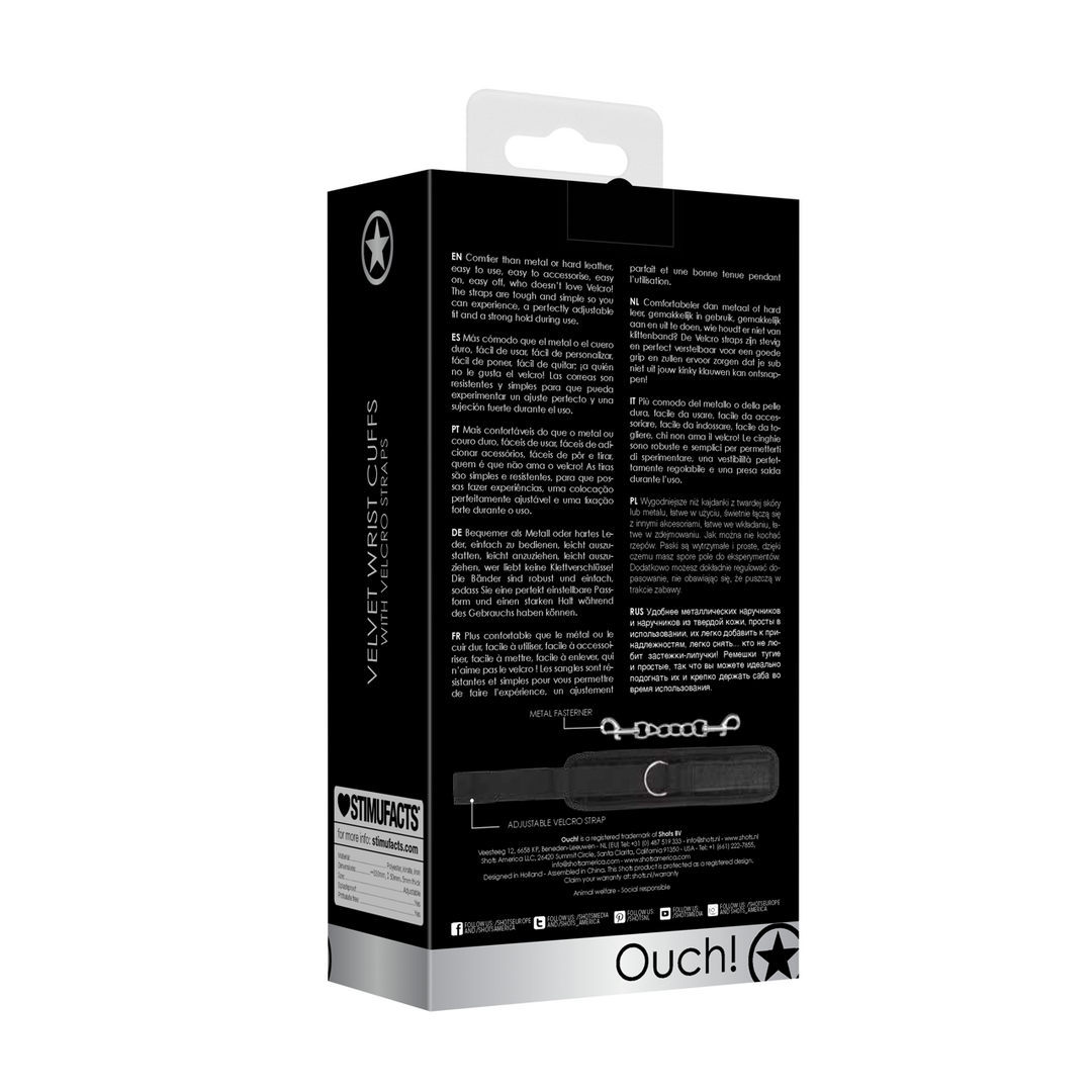 Ouch! by shots Fluwelen Verstelbare Handboeien (7423522457443)