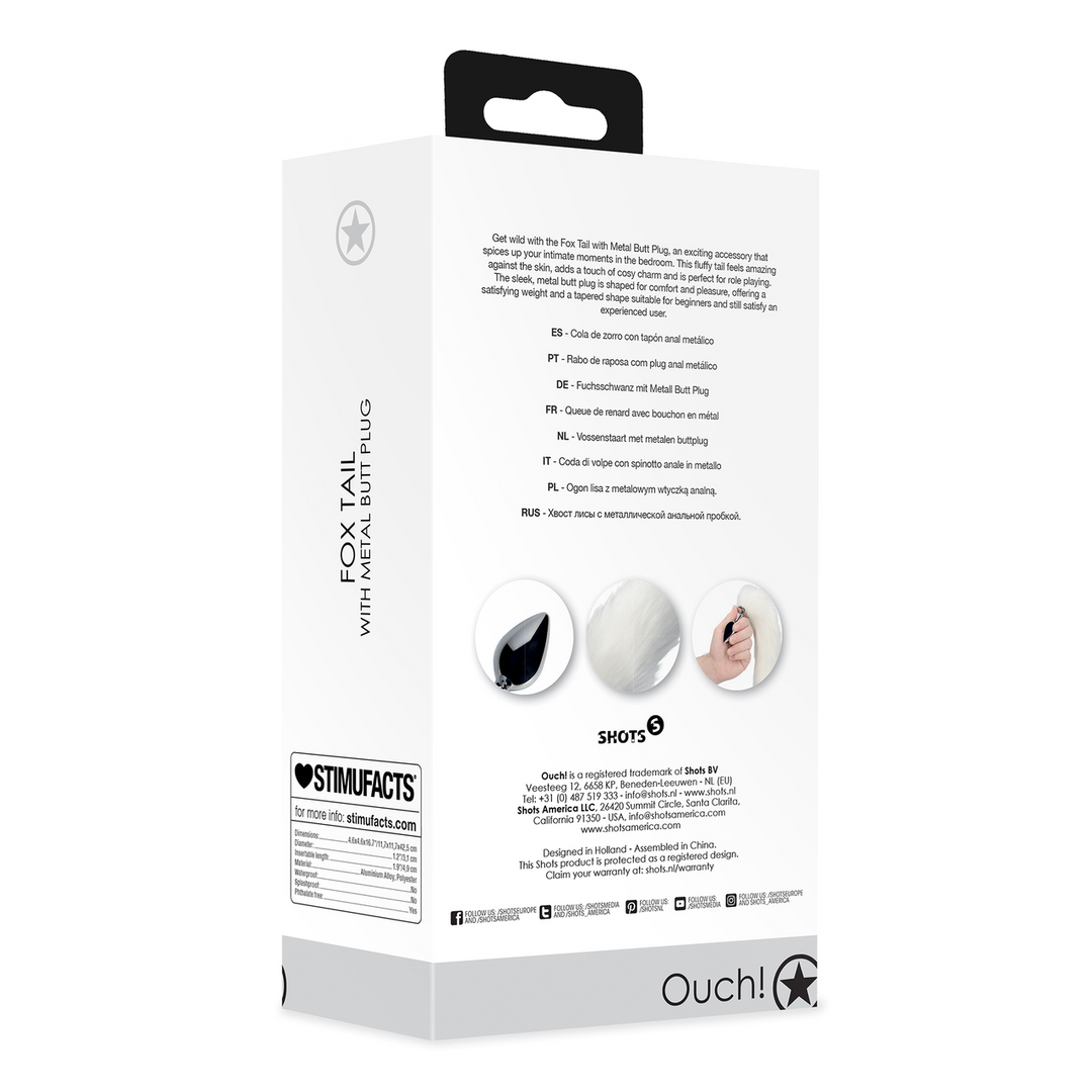Ouch! by shots Vossenstaart met metalen buttplug (8714273047793)