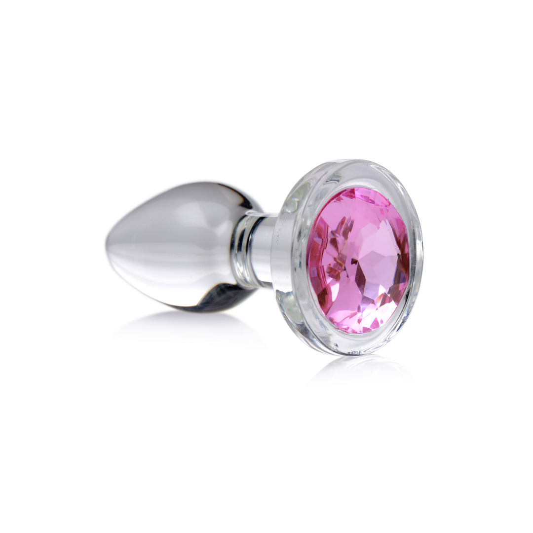 Xr brands Roze Edelsteen - Glas Anale Plug - Klein (848518037343)