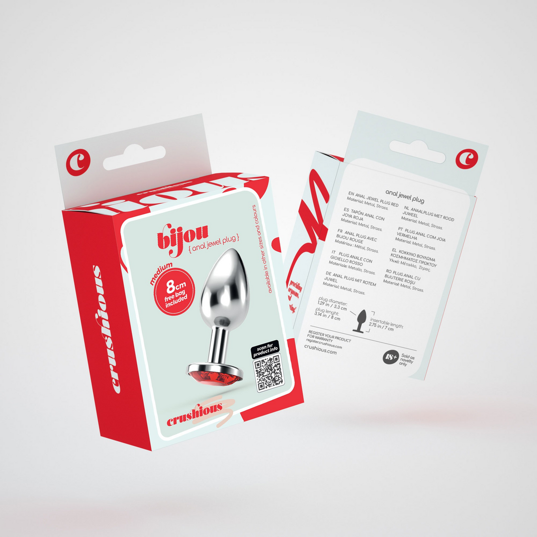 Crushious Bijou - Anale Sieraad Plug - Medium - Rood (799632355267)