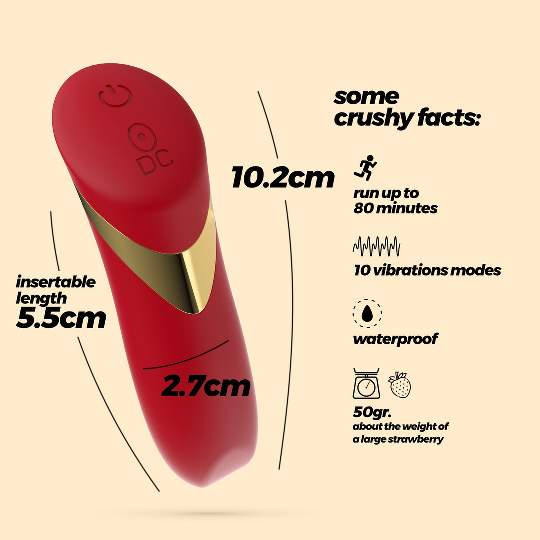 Crushious Blinders - Oplaadbare Vibrerende Bullet - Rood (7403254160781)