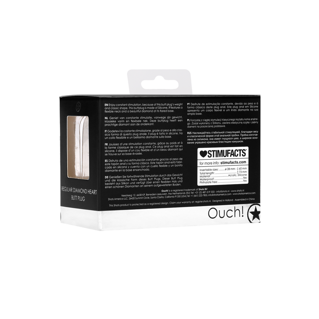 Ouch! by shots Diamond Heart Butt Plug - Regular (8714273530530)