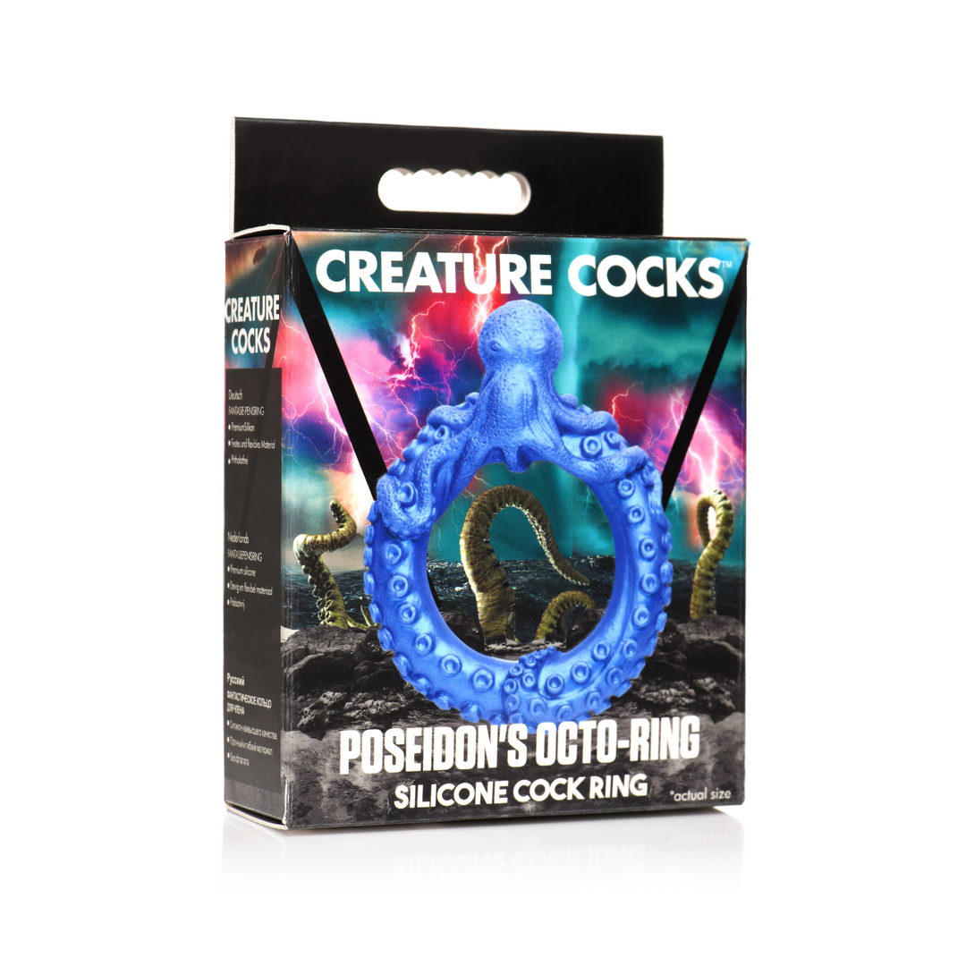 Xr brands Poseidon's Octo-Ring - Siliconen Cockring - Blauw (848518053299)
