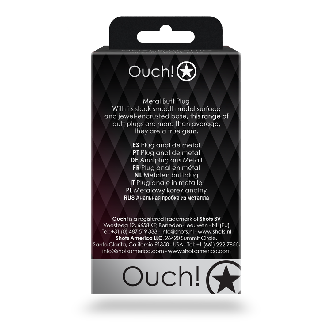 Ouch! by shots Ronde Gem Butt Plug - Klein - Gunmetal/Diamant (8714273493132)