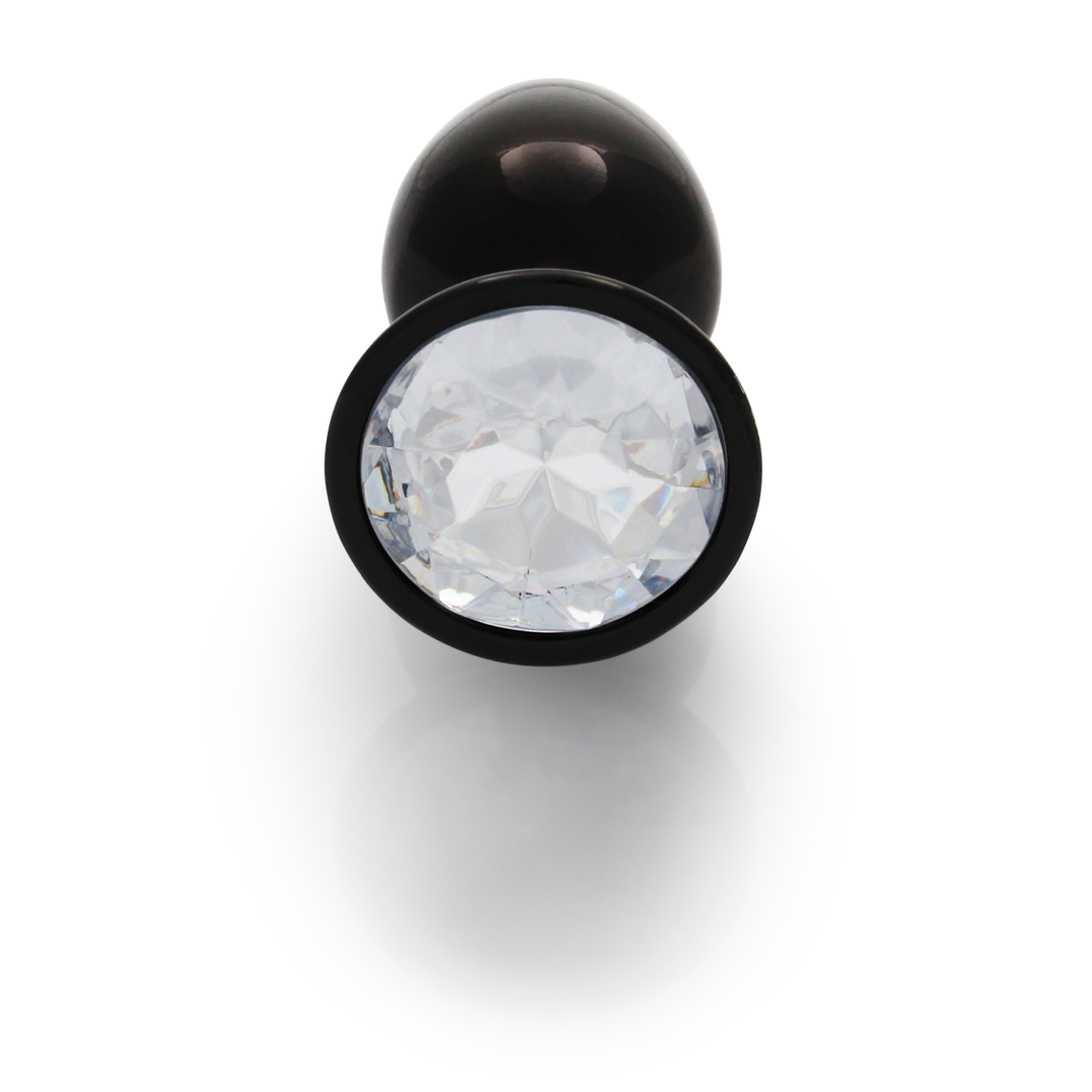 Ouch! by shots Ronde Gem Butt Plug - Klein - Gunmetal/Diamant (8714273493132)