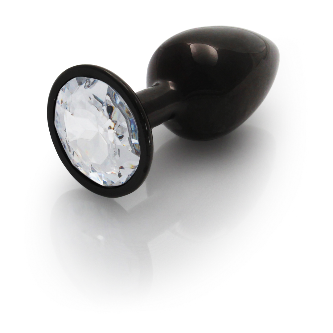 Ouch! by shots Ronde Gem Butt Plug - Klein - Gunmetal/Diamant (8714273493132)