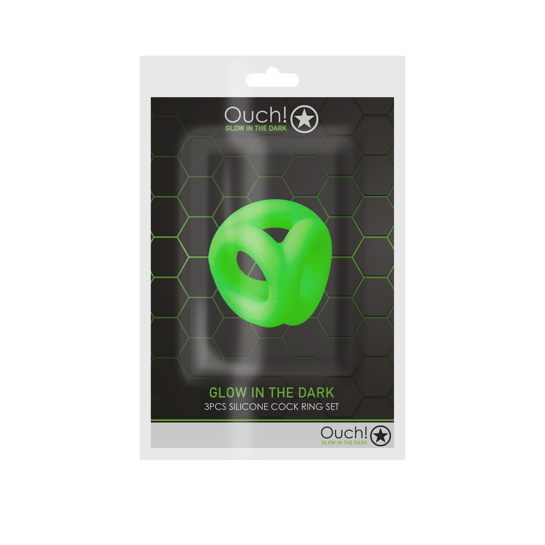 Ouch! by shots Cockring  Ball Strap - Glow in the Dark (7423522639634)