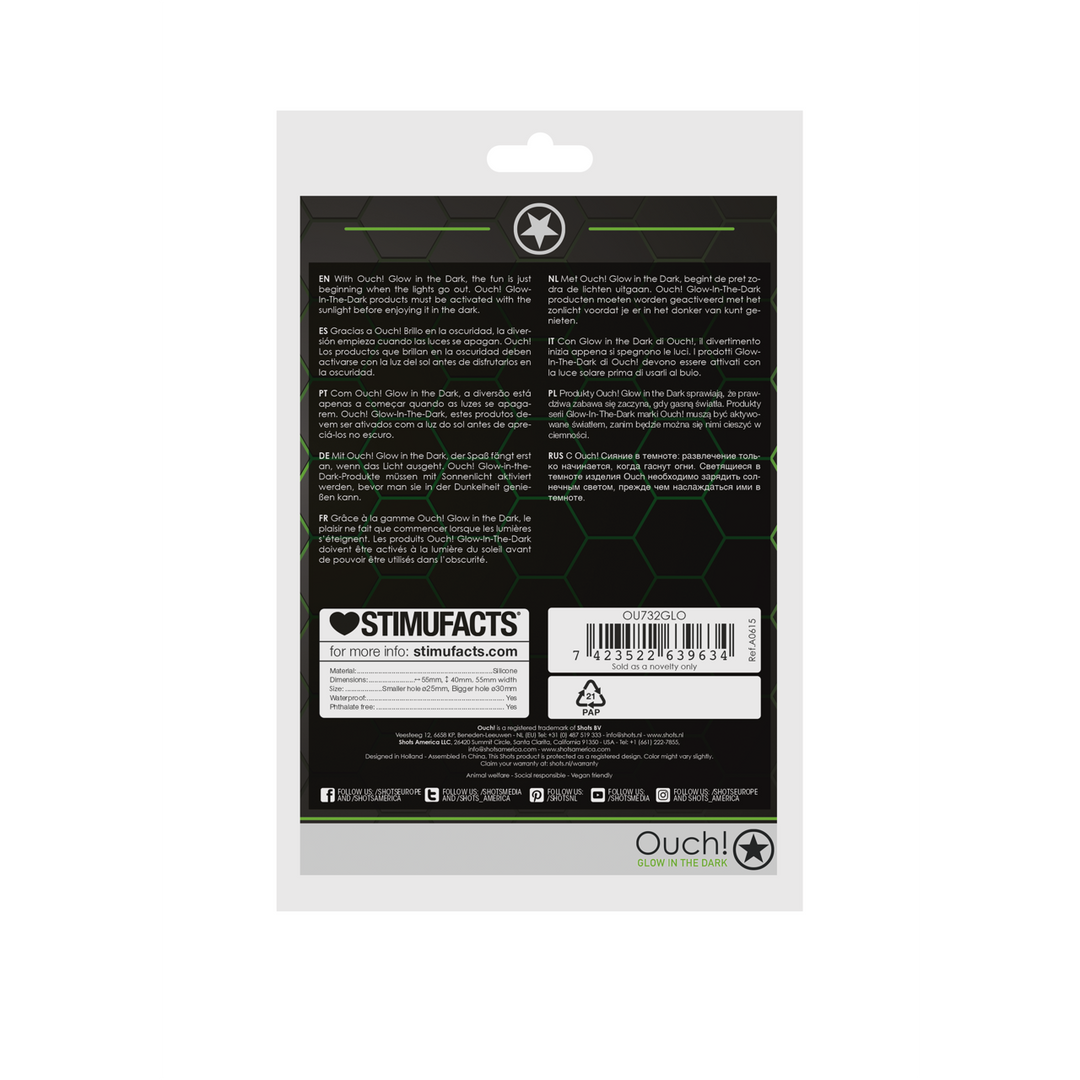 Ouch! by shots Cockring  Ball Strap - Glow in the Dark (7423522639634)