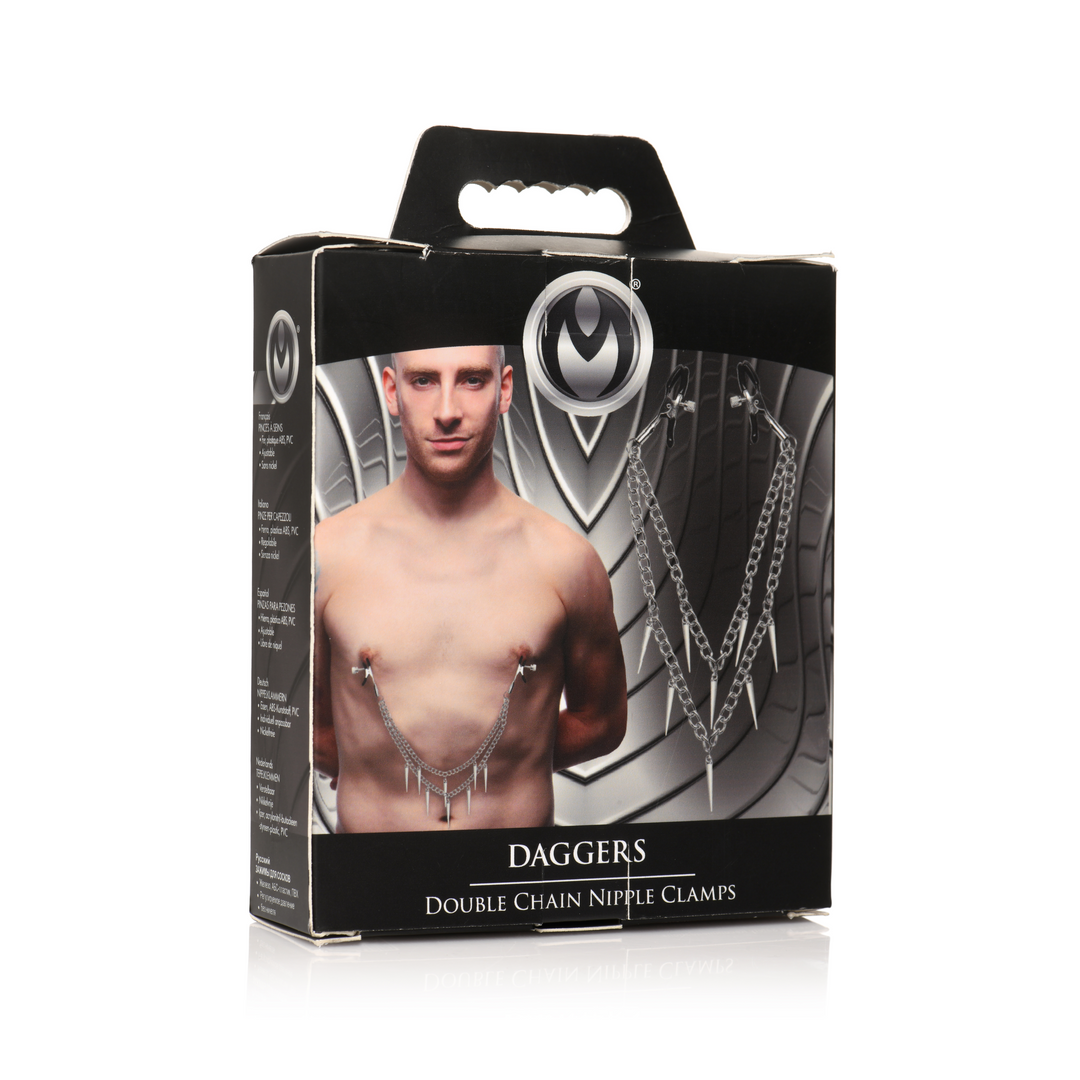 Xr brands Dagger - Dubbel Ketting Tepelklemmen (848518052773)