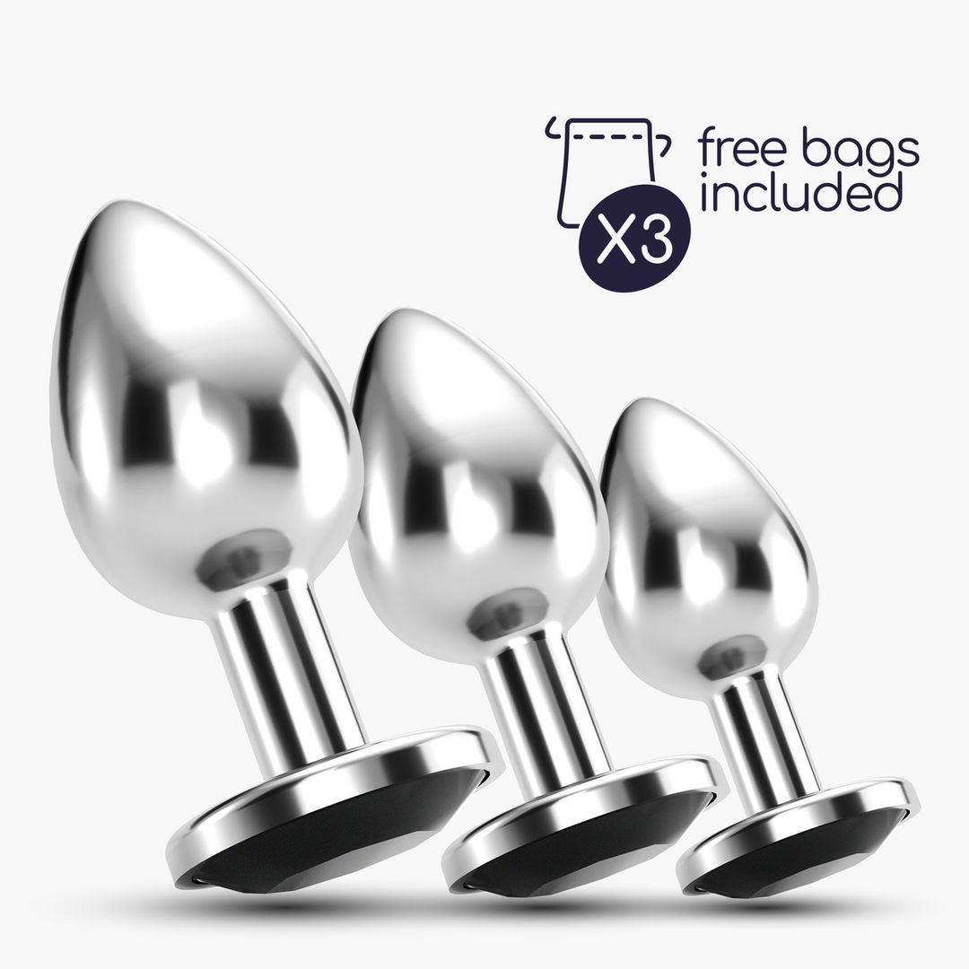Crushious Bijou - Anal Train Trio - 3 Jewel Plugs - Zwart (7403254150829)