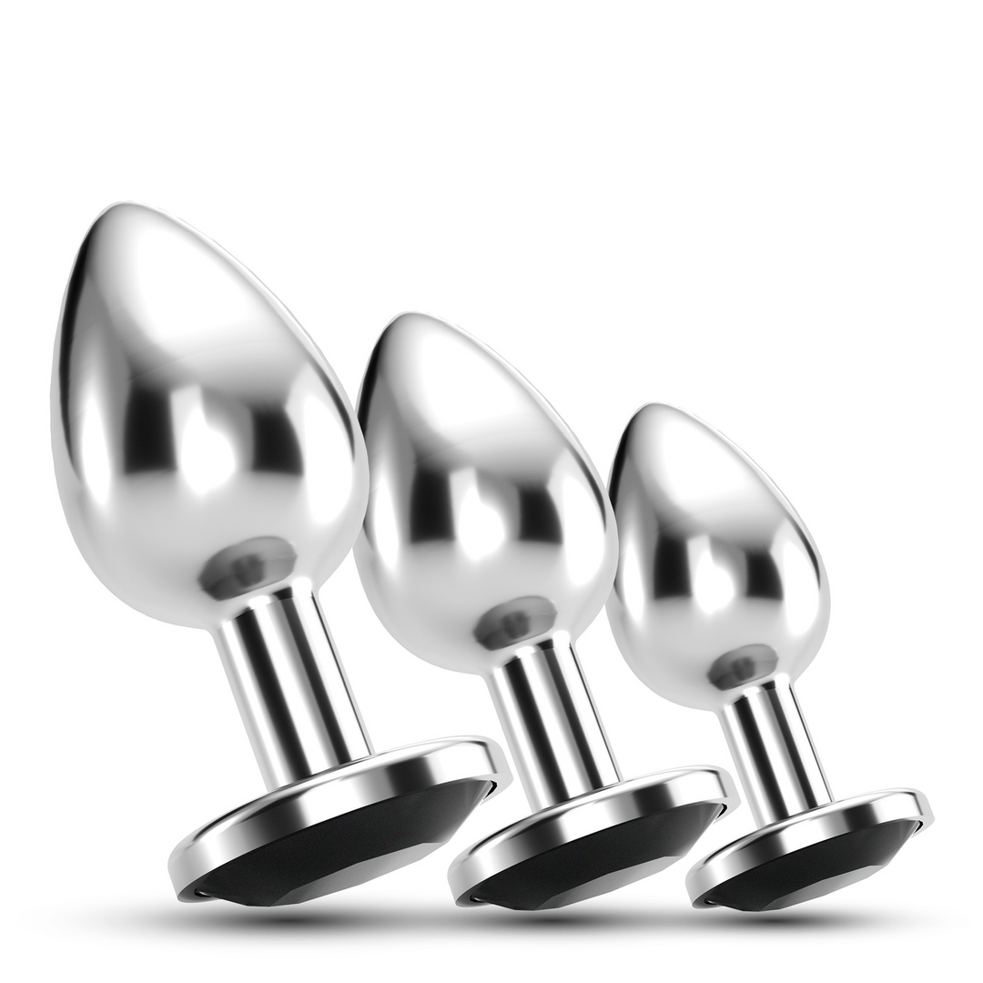 Crushious Bijou - Anal Train Trio - 3 Jewel Plugs - Zwart (7403254150829)