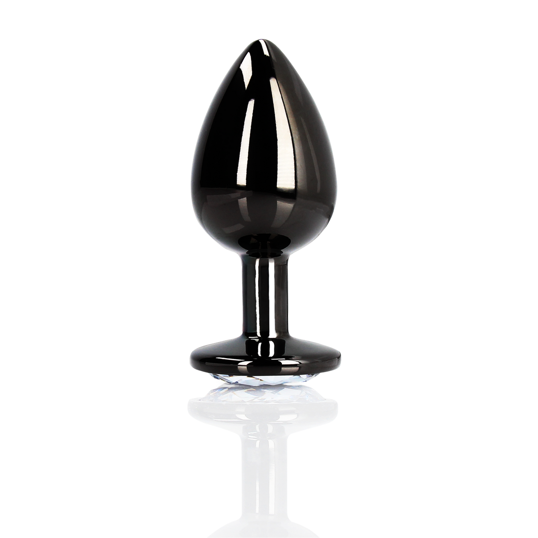 Ouch! by shots Ronde Gem Butt Plug - Medium - Gunmetal/Diamond (8714273493200)