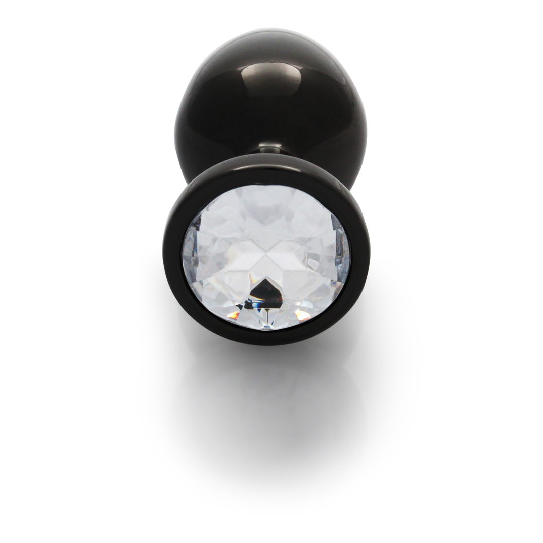 Ouch! by shots Ronde Gem Butt Plug - Medium - Gunmetal/Diamond (8714273493200)
