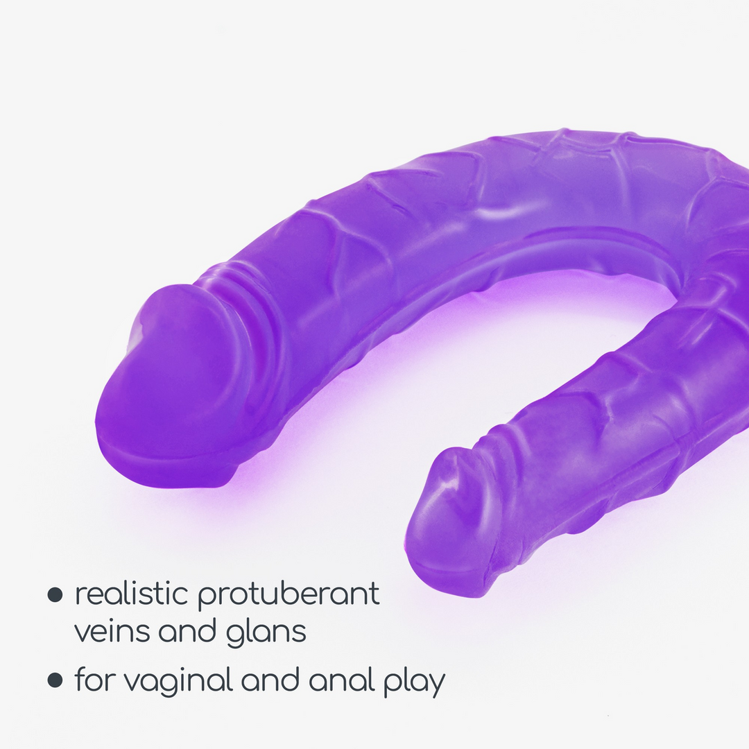 Crushious Deep Diver - Double Dildo with Anal Lubricant - 1.7 fl oz / 50 ml - Purple (7403254150782)
