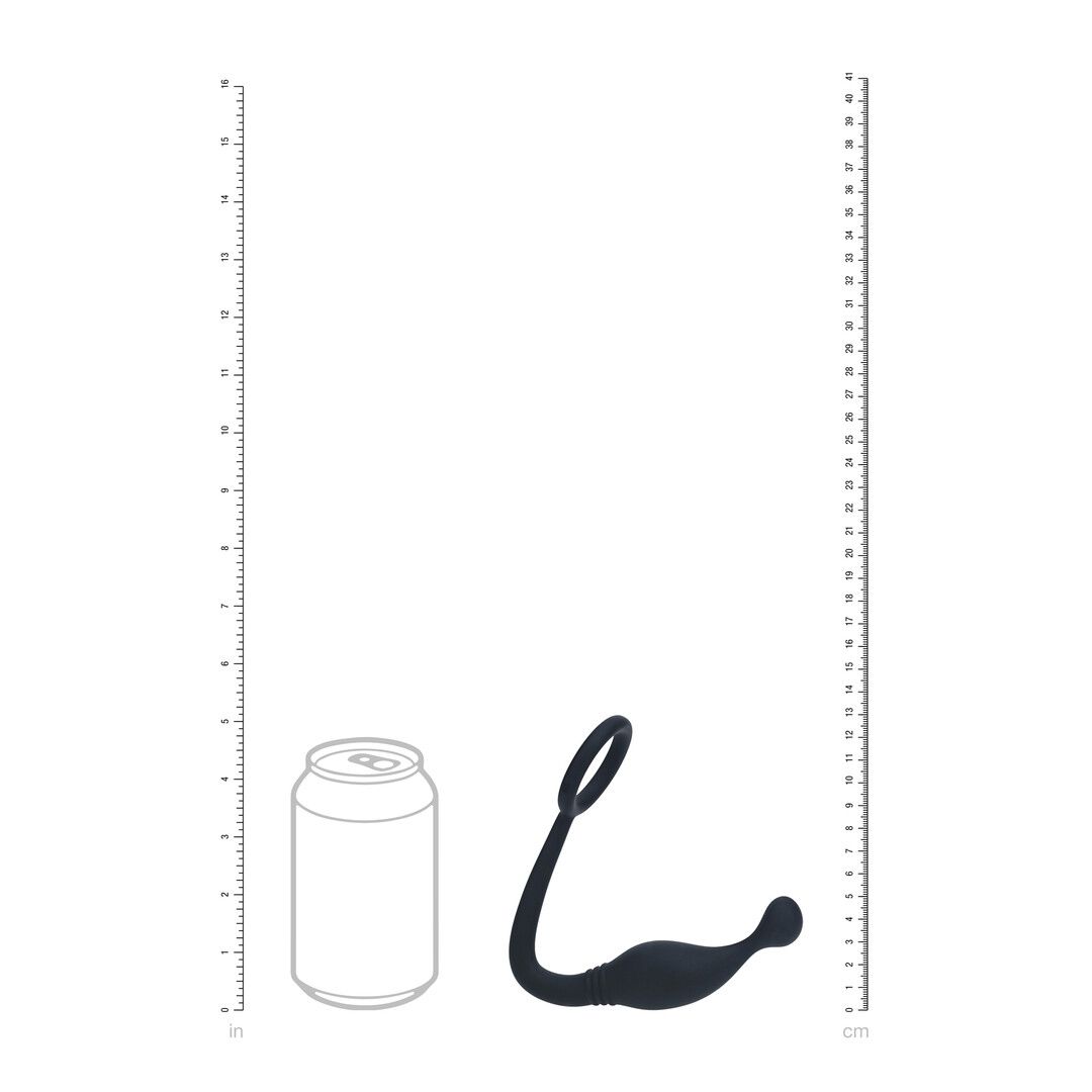 Levelz by shots Siliconen Cockring met Prostaatstimulator - M - Zwart (8714273064462)