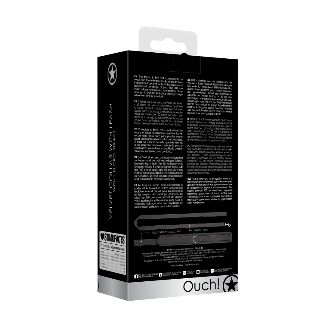 Ouch! by shots Velvet Verstelbare Halsband met Lijn (7423522457474)