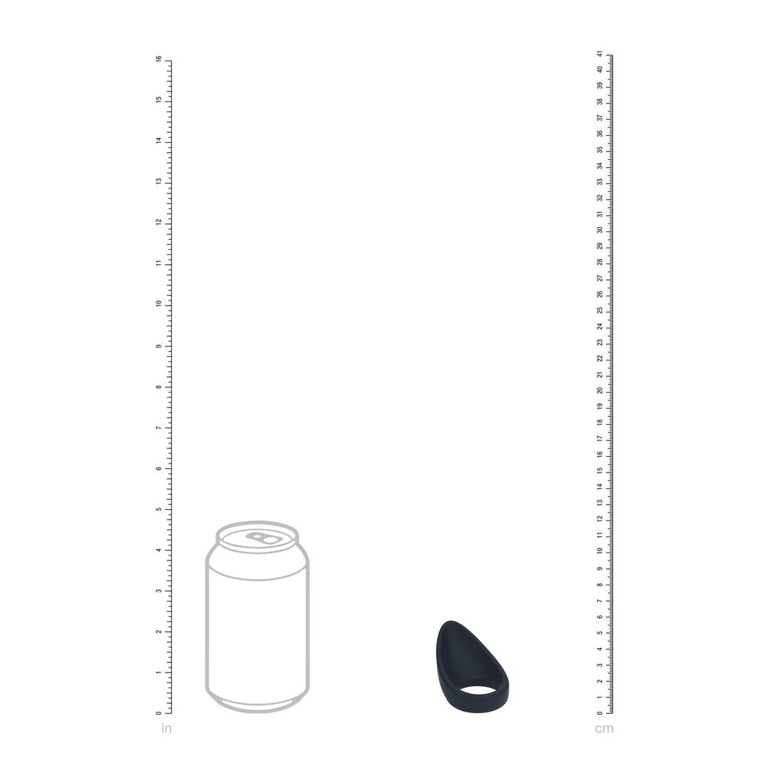 Levelz by shots Druppelvormige Siliconen Cockring - Zwart (8714273063601)