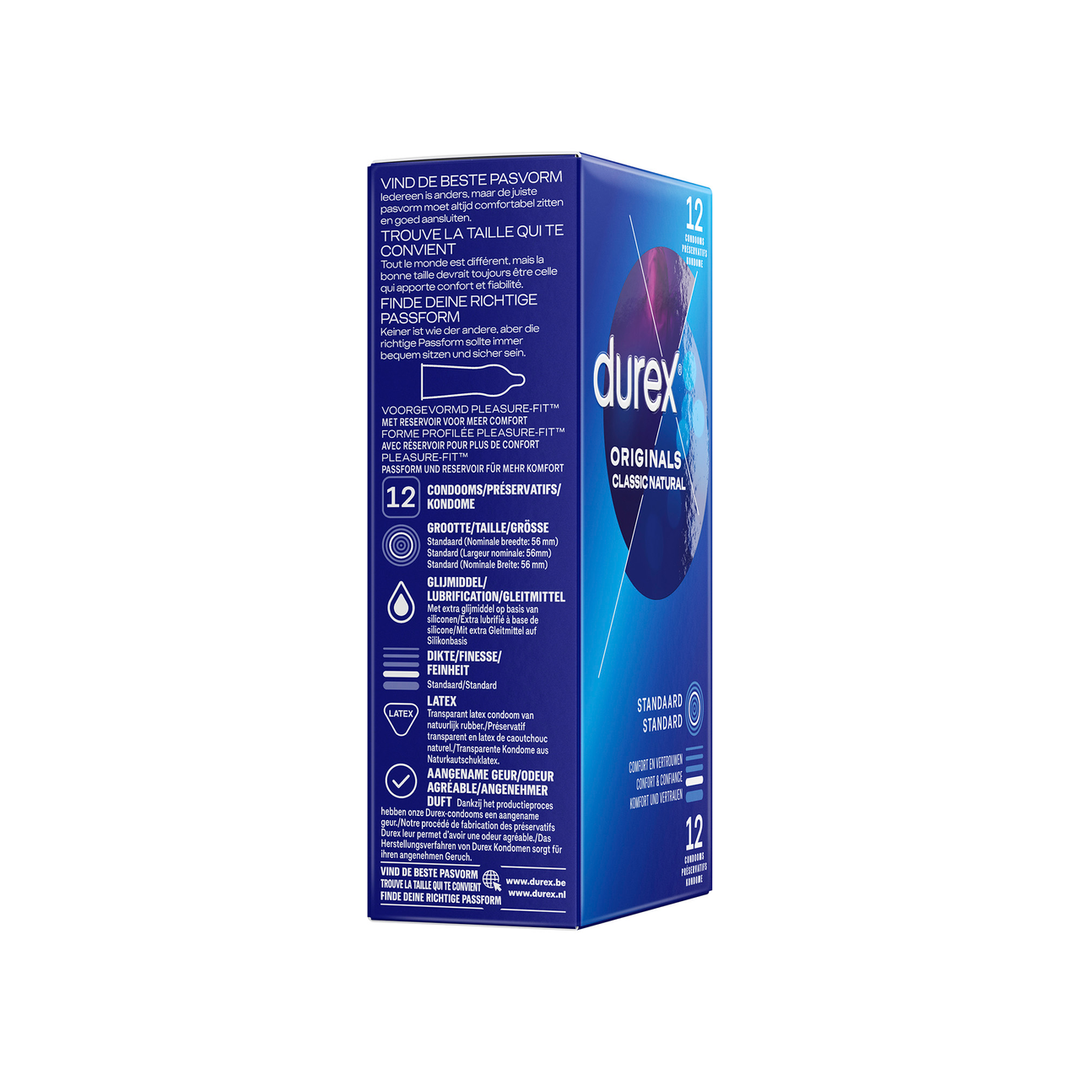 Durex Originals Classic Natural - Condoms - 12 Stuks (5010232968424)
