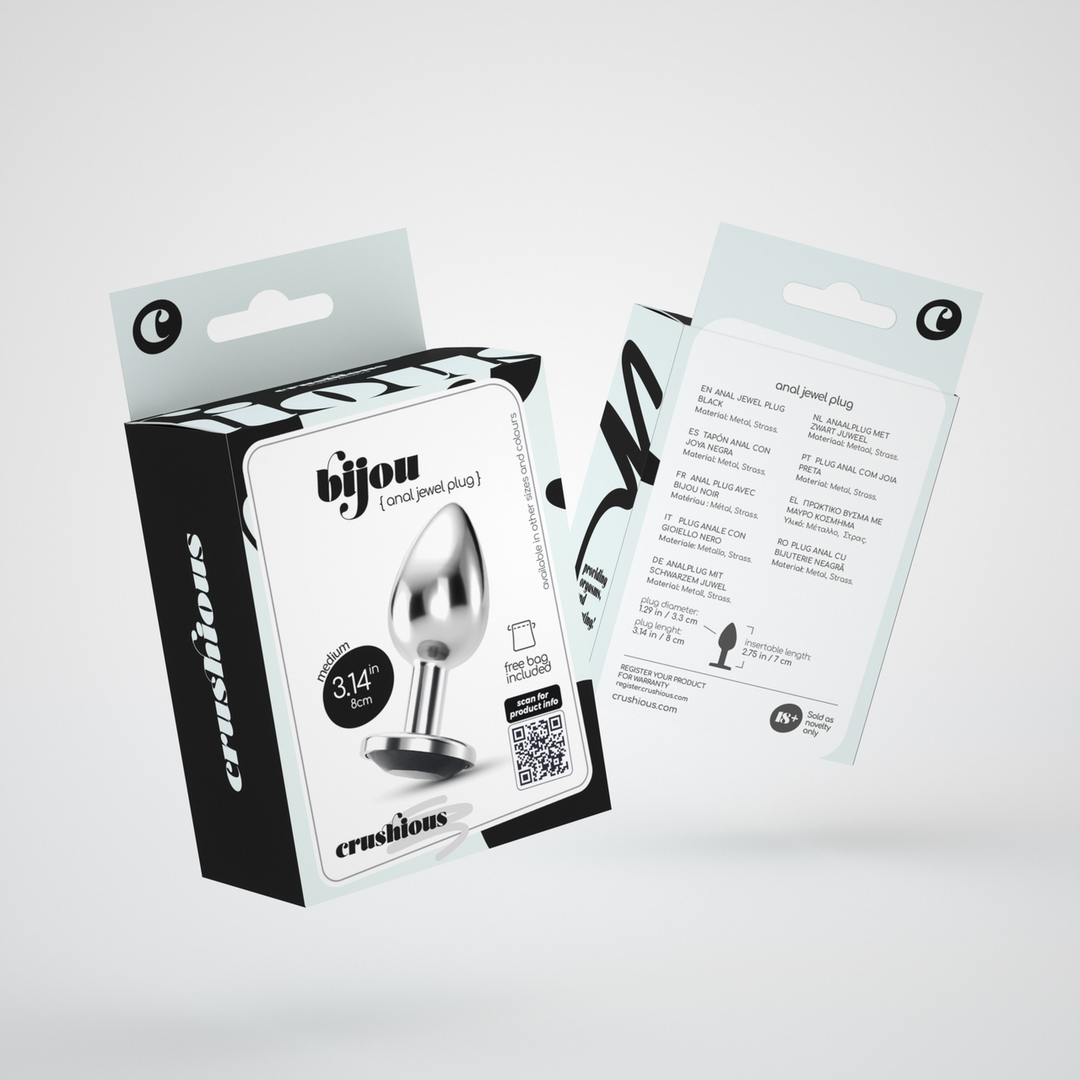 Crushious Bijou - Anale Sieraad Plug - Medium - Zwart (799632355236)