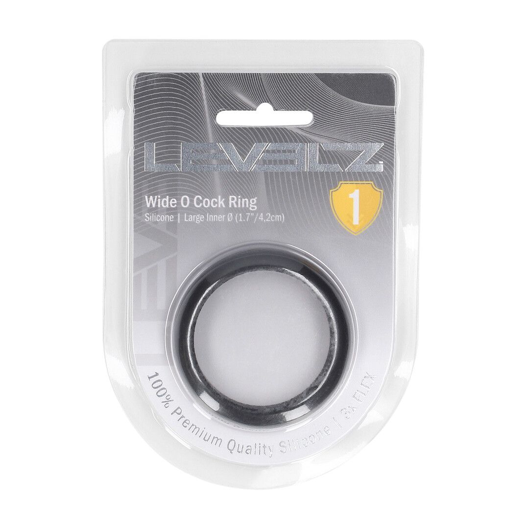 Levelz by shots Wide O Silicone Cockring - L - 42mm - Zwart (8714273061997)